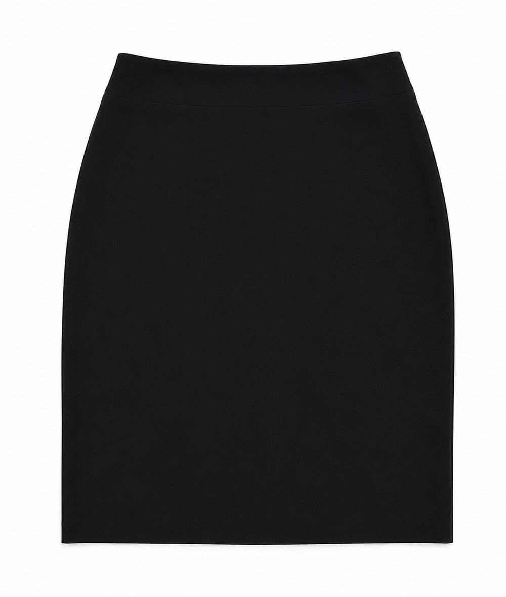 Womens Black Career Pencil Skirt Knee Length Lined Large